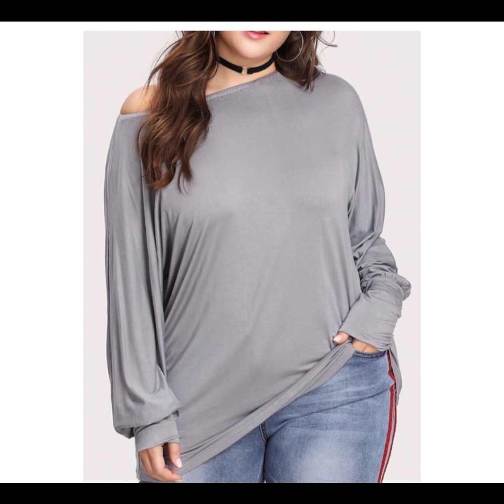 ➕ Off-Shoulder Wide cuff Tee